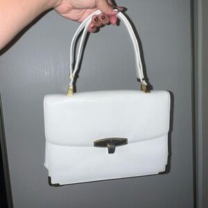 Vintage leather Koret bag white adjustable strap